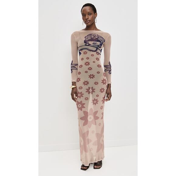 HOUSE OF AAMA Women's Multicolor La Sirene Bodycon Maxi Dress Size 4 - Picture 1 of 14